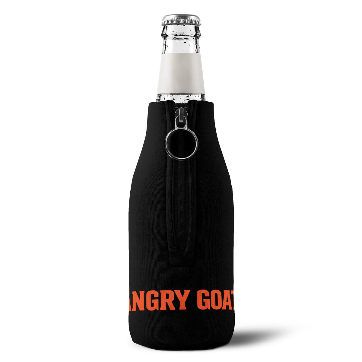 Angry Goat Zip-Up Bottle Cooler Sleeve — Neoprene Can/Bottle Cooler with Zipper