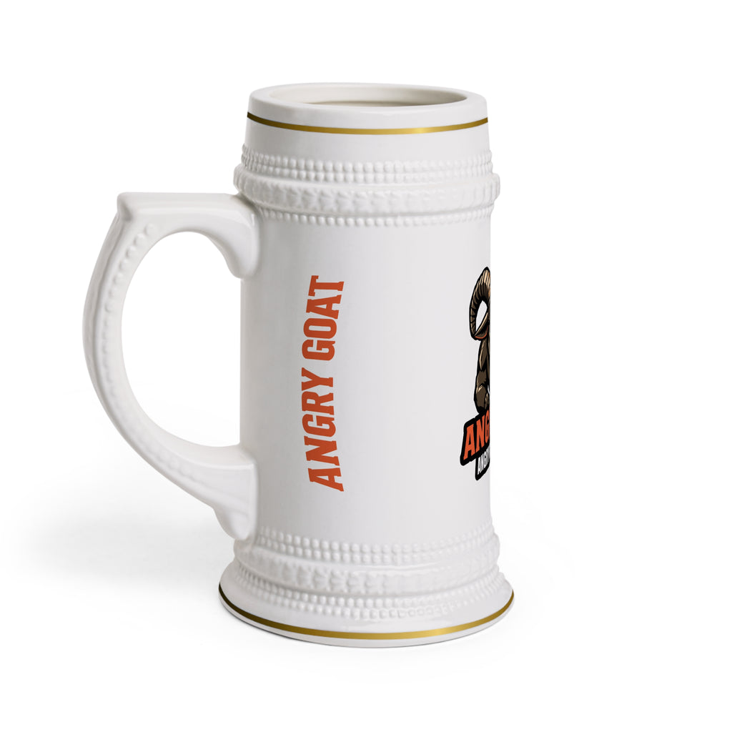 Angry Goat Wrestling Gear Ceramic Beer Stein – Logo Mug