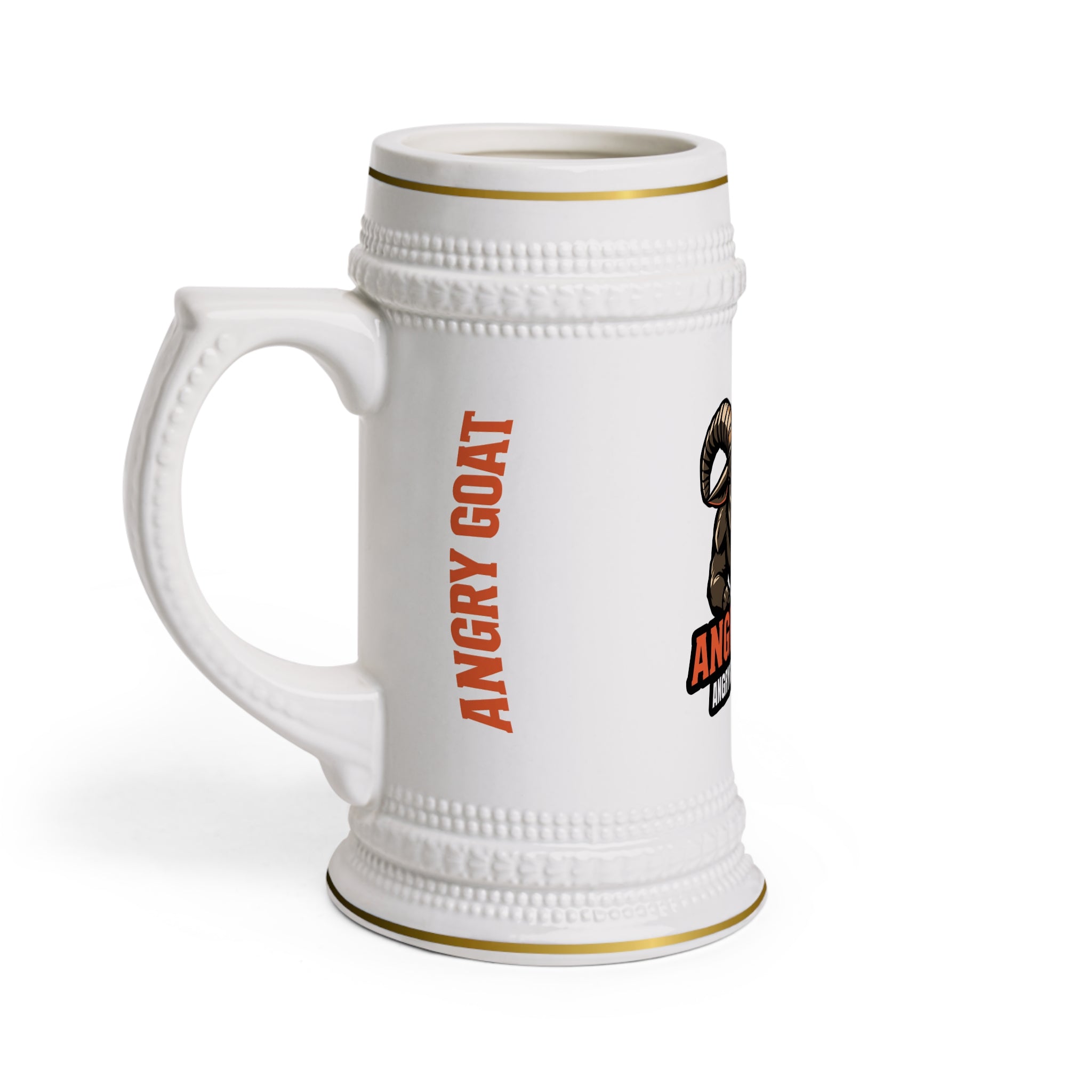 Angry Goat Wrestling Gear Ceramic Beer Stein – Logo Mug