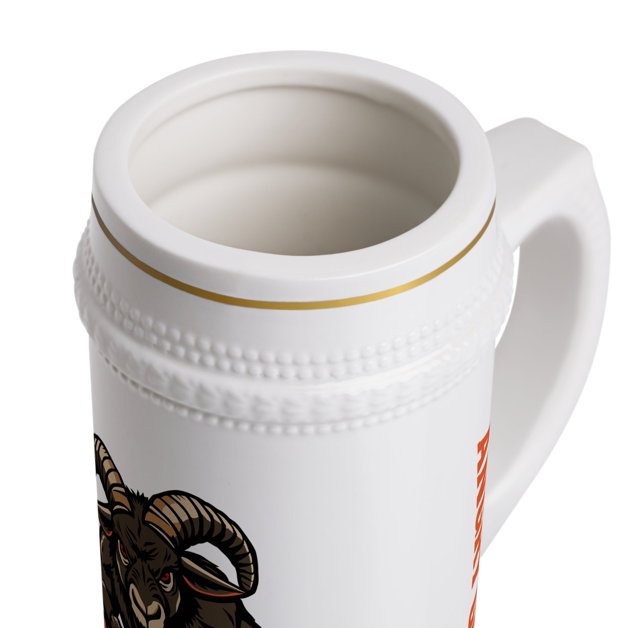 Angry Goat Wrestling Gear Ceramic Beer Stein – Logo Mug
