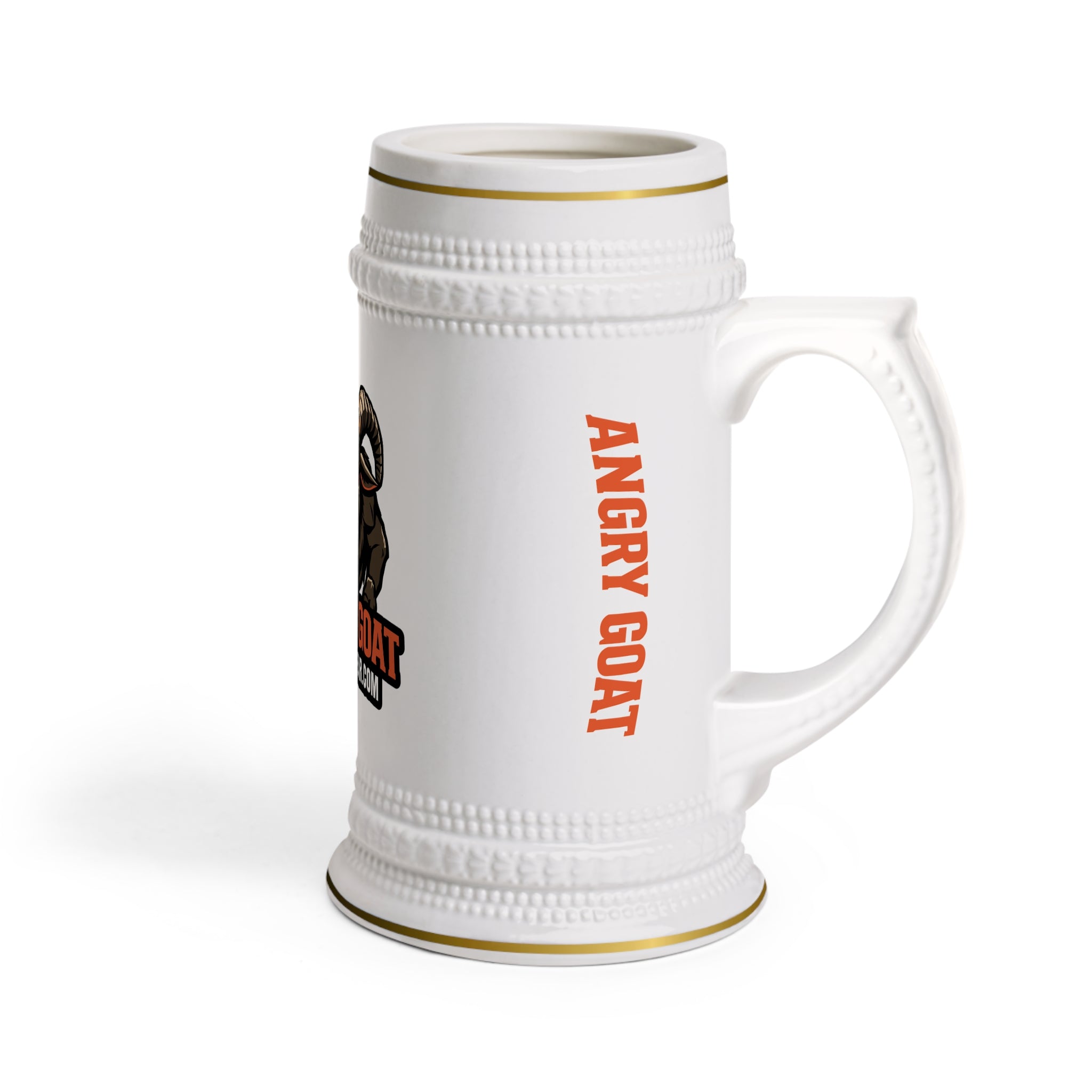Angry Goat Wrestling Gear Ceramic Beer Stein – Logo Mug