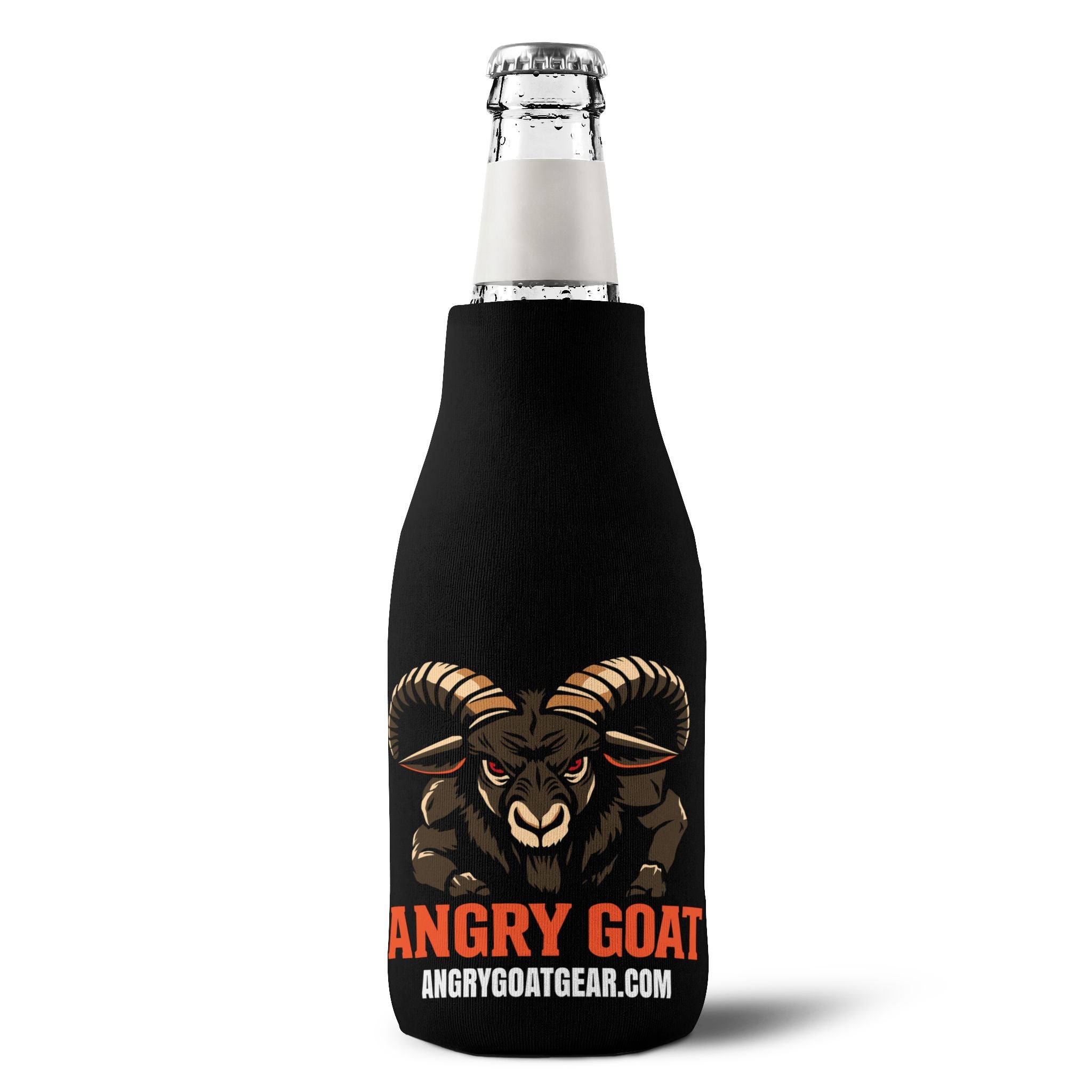 Angry Goat Zip-Up Bottle Cooler Sleeve — Neoprene Can/Bottle Cooler with Zipper